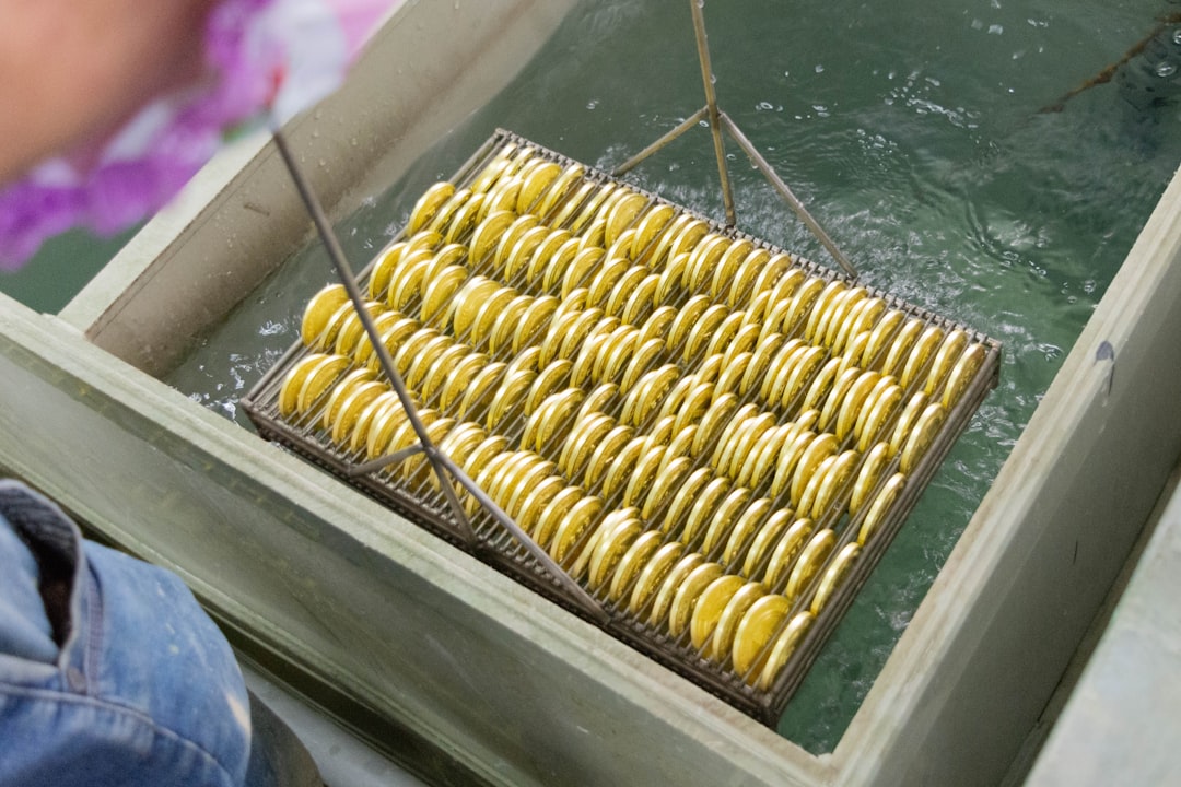 yellow banana on green tray