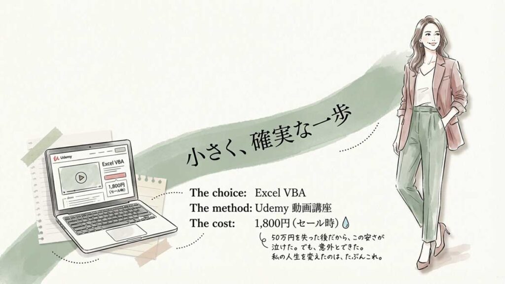 UdemyでExcel VBAを学び始める40代女性の希望の瞬間